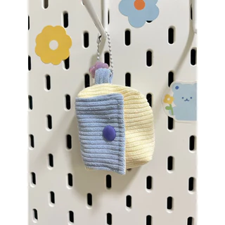 กระเป๋า airpod ผ้าลูกฟูก airpod bag สีทูโทน ใส่หูฟัง