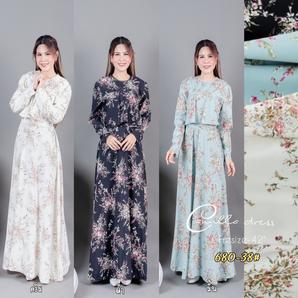 ชุดเดรส รุ่น 680-38 CAMILLA DRESS ระบายอก