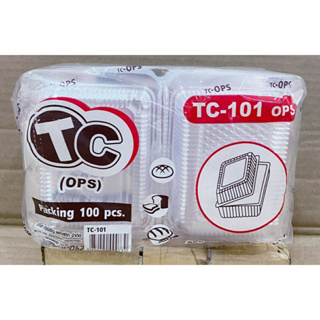 กล่องใส TC - 101 (OPS) ไม่เป็นไอน้ำ แพคละ 100 ใบ ยี่ห้อTC