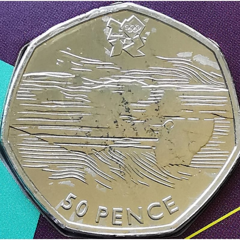 เหรียญ​อังกฤษ​ UK, 50​ Pence, (ที่ระลึก​มหกรรม​กีฬา​โอลิมปิก​ London​ 2012), mint​ pack
