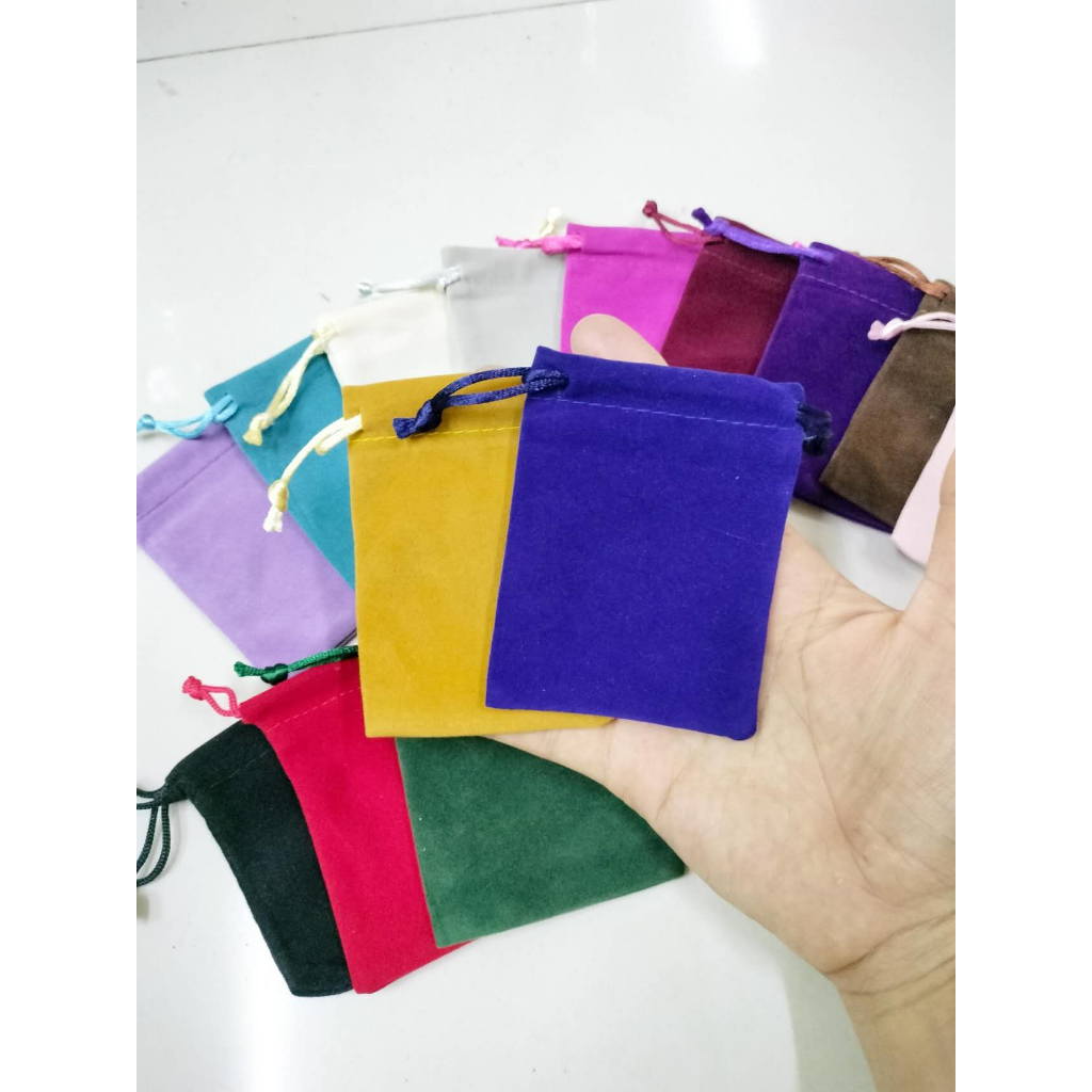 🌈STG🌈 พร้อมส่ง ถุงผ้า ถุงหูรูด ผ้ากำมะหยี่ ใส่เครื่องประดับ ของชำร่วยราคาถูก