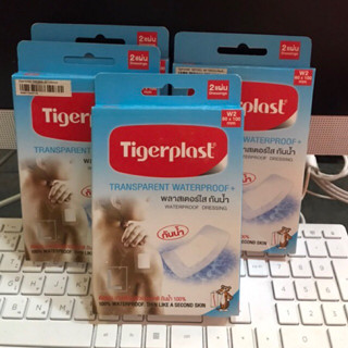 ✅[ แพ็ค 4 กล่อง] Tigerplast พลาสเตอร์ปิดแผล แบบใส กันน้ำ ขนาด 60x100 mm (W2) หมดอายุ 27/04/26