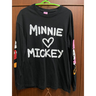 เสื้อแขนยาวสีดำ ลายมิกกี้เมาส์ และ มินนี่ มือสอง MINNIE MICKEY