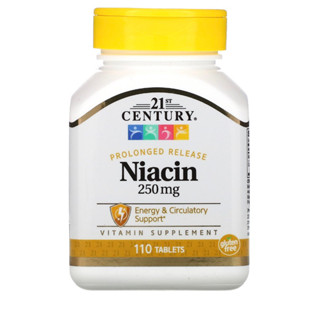 [ของแท้ ตรงปก] Niacin ไนอะซิน 250มก Prolong Release  110 เม็ด (วิตามิน B-3) ดูแลสุขภาพไขมันในเลือด ผิวใส กระจ่าง ขาว