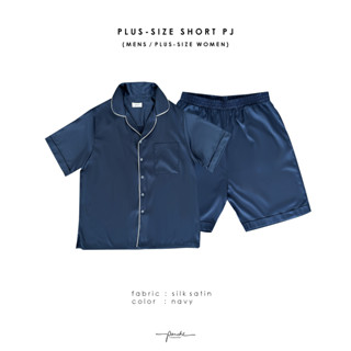 Panche.Sleepwear ชุดนอน Plus-size แขนขาสั้น (Unisex) สี Navy