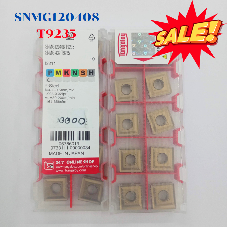 TUNGALOY SNMG120408-T9235 Carbide Insert อินเสิร์ท คาร์ไบด์ สินค้าลดราคา มีจำนวนจำกัด ของแท้100%