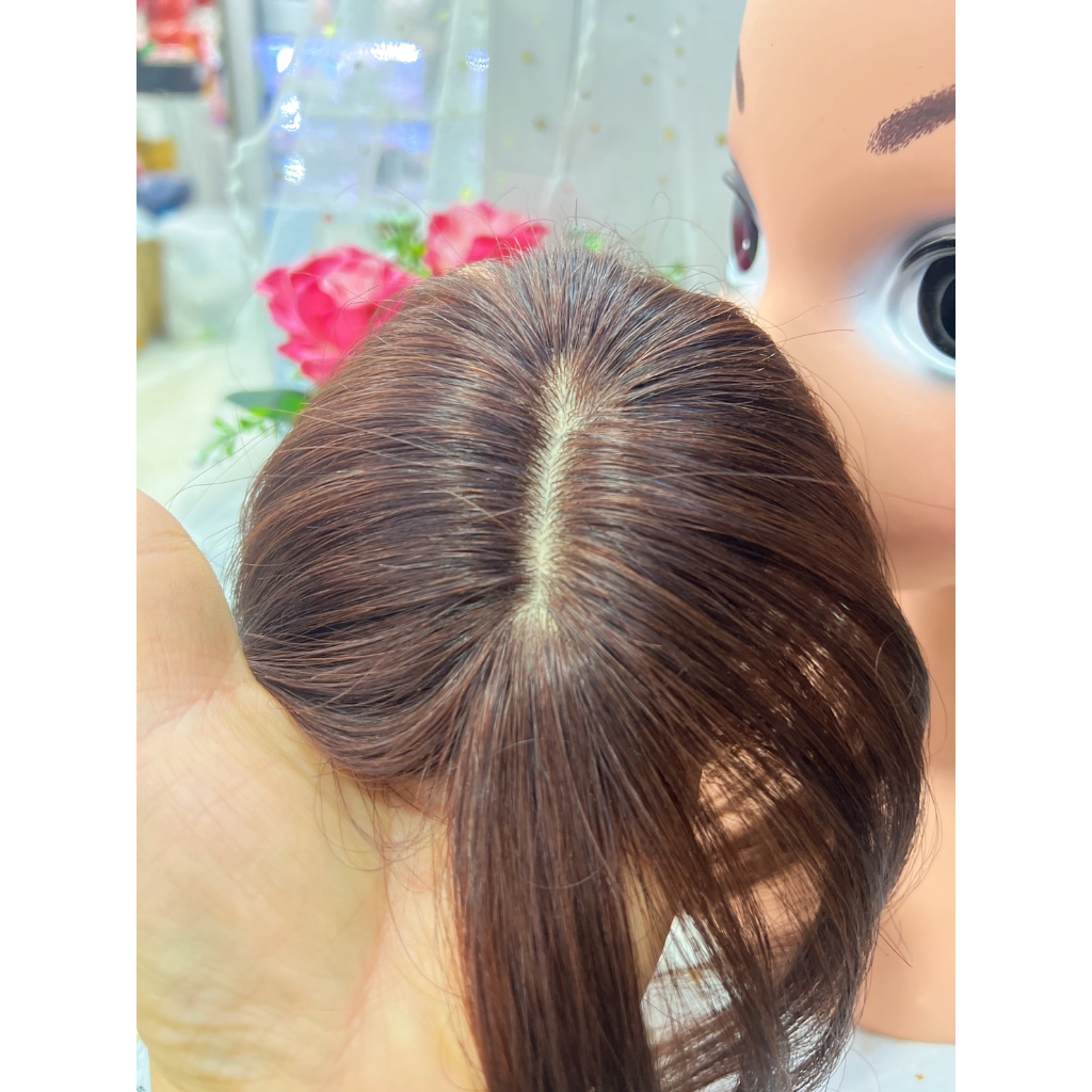 หน้าม้า หน้าม้าผมแท้แบบ3D *ม้าตรง* แผ่นปิดผมบางปิดผมหงอกผมแท้100%แบบ3D ใส่เบาสบายสวยปังแบบสาวเกาหลี