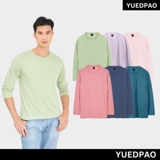 Yuedpao ยอดขาย No.1 รับประกันไม่ย้วย 2 ปี เสื้อยืดเปล่า เสื้อยืดสีพื้น เสื้อยืดแขนยาว_Set 6 colours