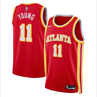 เสื้อบาสเกตบอล NBA เกรดดีที่สุด ดาวดัง Trae Young ทีม Atlanta Hawks Swingman Jersey 2022-23 Icon uniform รับประกันคุณภาพ