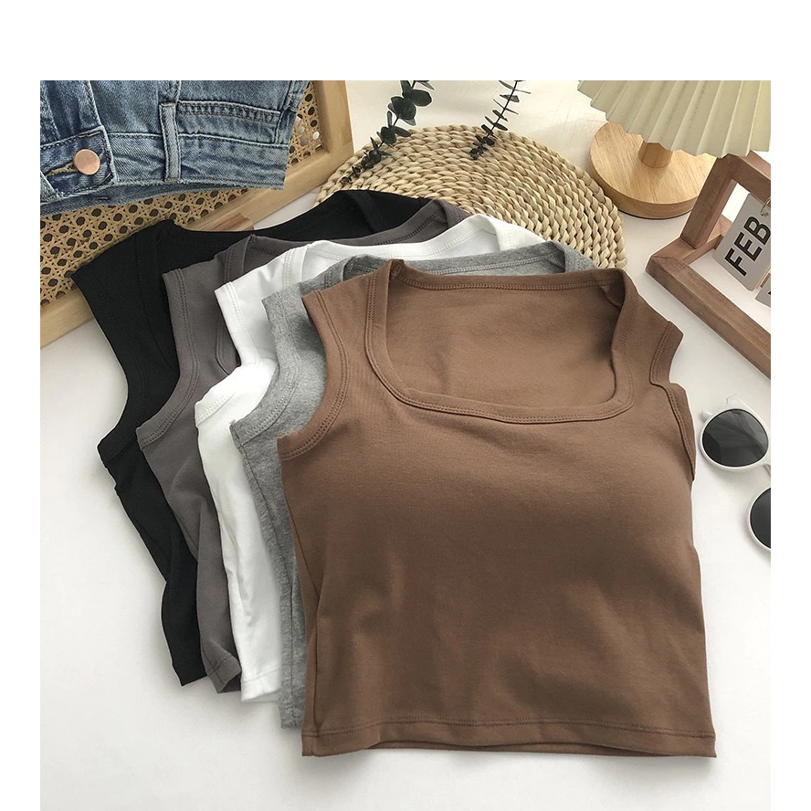 เสื้อกล้ามแฟชั่นแขนกุด B-074 เนื้อผ้านิ่มใส่สบาย มีฟองน้ำในตัว มีหลายสี