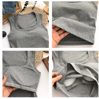 เสื้อกล้ามแฟชั่นแขนกุด B-074 เนื้อผ้านิ่มใส่สบาย มีฟองน้ำในตัว มีหลายสี