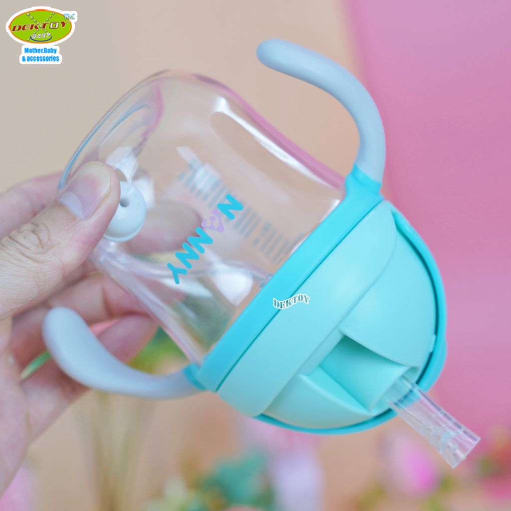 Nanny แก้วหัดดื่ม Tritan ขนาด 7 ออนซ์ 220 มล. พร้อมหลอด/พร้อมจุก ดื่มได้ 360 องศา ทนทานมาก - รูปที่ 5