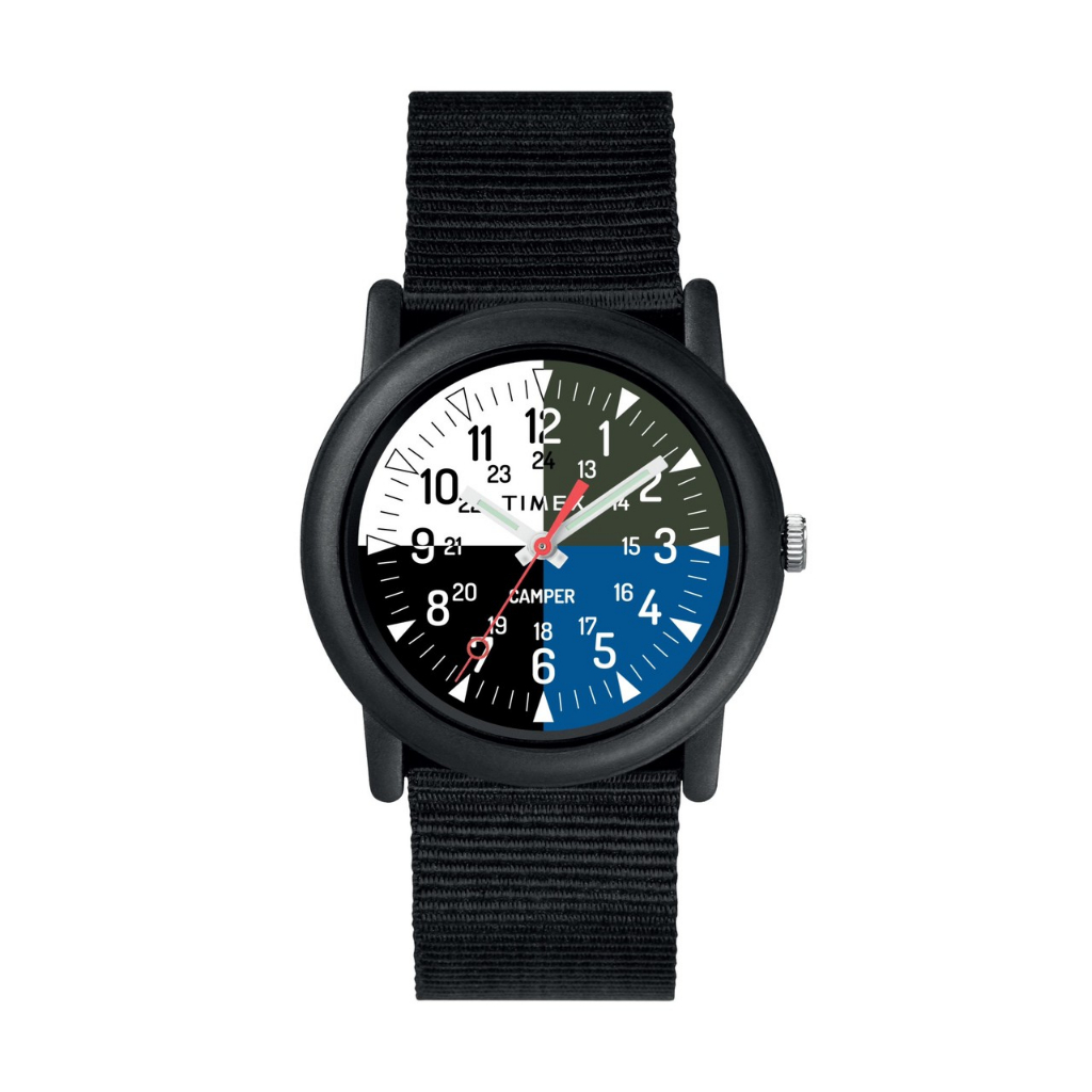 Timex TWLB67100  Camper Camo นาฬิกาข้อมือผู้ชายและผู้หญิง สีดำ หน้าปัด 34 มม.