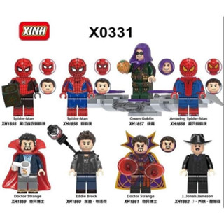 มินิฟิกเกอร์บล๊อกตัวต่อ Spiderman Doctor Strange Eddie Brock Venom Green Goblin Marvel  ของเล่นสำหรับเด็ก/ผู้ใหญ่ X0331