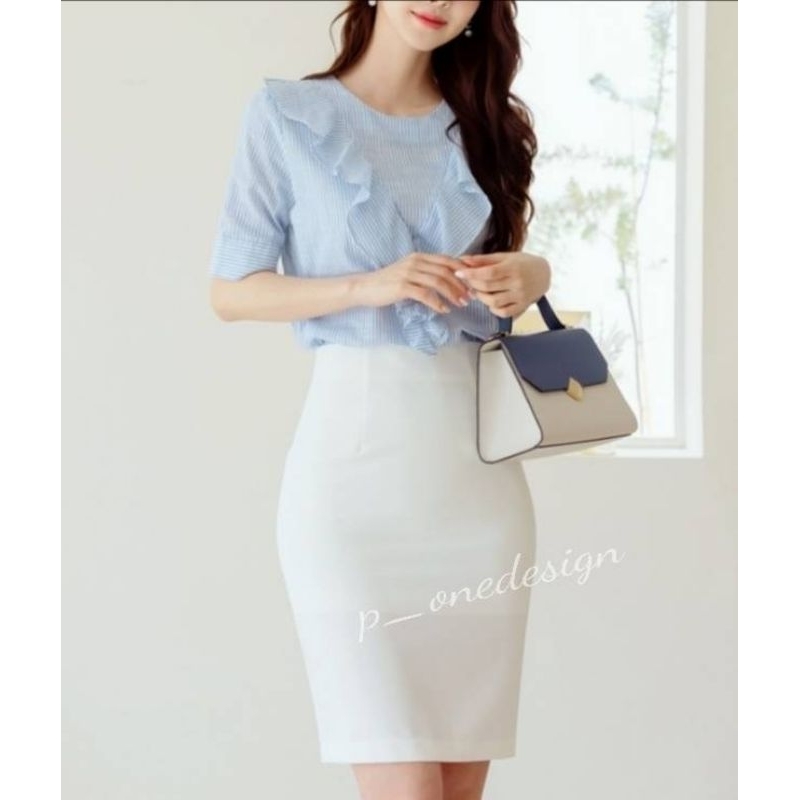 กระโปรงดินสอผ้าโรเซฟ SS-3XL