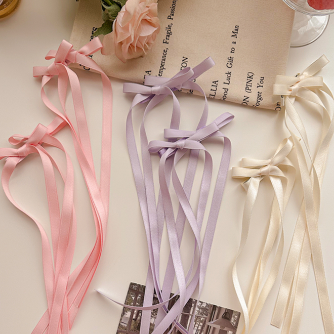 ร้านไทย ส่งของไว  กิ๊บติดผม ริบบิ้นโบว์ ยาว ครบทุกแบบสีพื้น น่ารัก สไตล์ใหม่ เรียบง่าย เครื่องประดับ สําหรับผู้หญิง