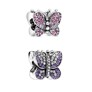 (พร้อมส่ง) Pandora Sparkling Butterfly charm ชาร์มผีเสื้อ ของเเท้100%