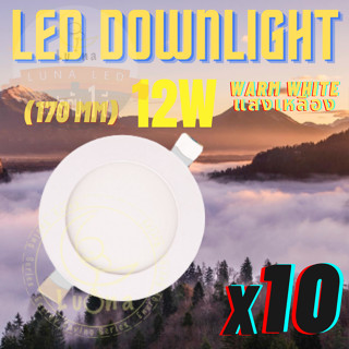 LED โคมไฟดาวน์ไลท์กลม ดาวน์ไลท์ LED PANEL LIGHT โคมดาวไลท์ ดาวน์ไลท์ฝังฝ้า โคมไฟเพดาน LED Downlight 12W โคมไฟติดเพดาน