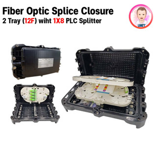 Closure Fiber Optic Splice Closure with 1x8 PLC Splitter ( L2 AIS )  2 tray (12F)