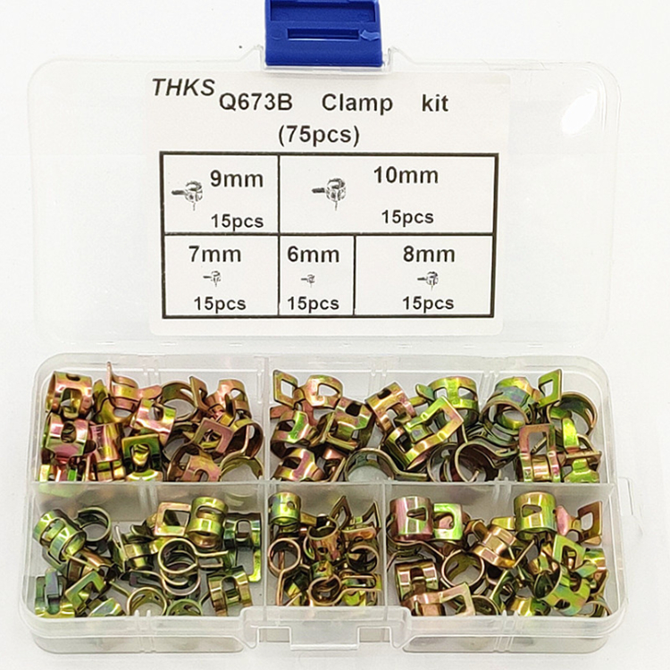 75 ชิ้น/เซ็ตสปริงแคลมป์ยึดท่อน้ำ CPU รัดท่อน้ำมันเชื้อเพลิงสำหรับรถจักรยานยนต์