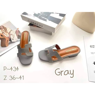 รองเท้าแตะ หน้า H มีส้น หนังนิ่ม Niwa shoes สูง 1 นิ้ว รหัส P4-434