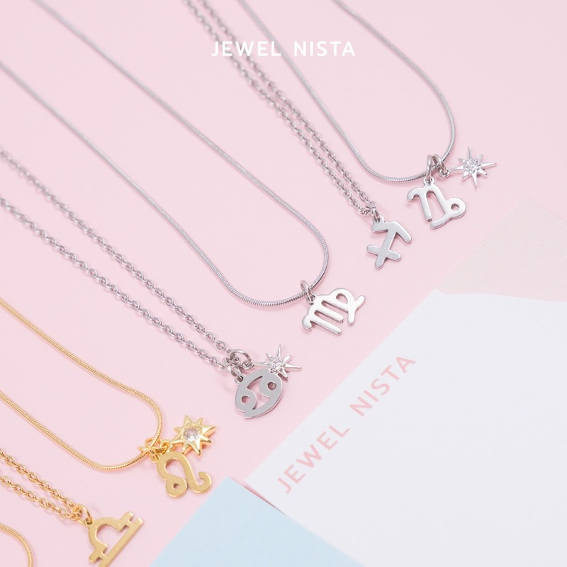 mini zodiac necklace [silver] สร้อยคอราศี [สีเงิน]