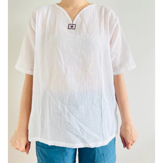 เสื้อพื้นเมืองผ้าสาลู แขนสั้น เนื้อผ้านิ่ม ใส่สบาย หญิงชายใส่ได้