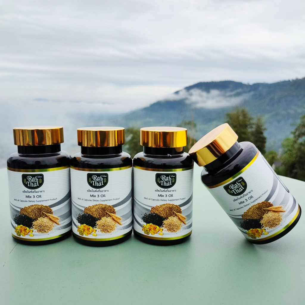 ของแท้ 💯% น้ำมันสกัดเย็น 3 ชนิด Mix 3 Oil ผสมคอลลาเจน ไร่ไทย (1กระปุก)
