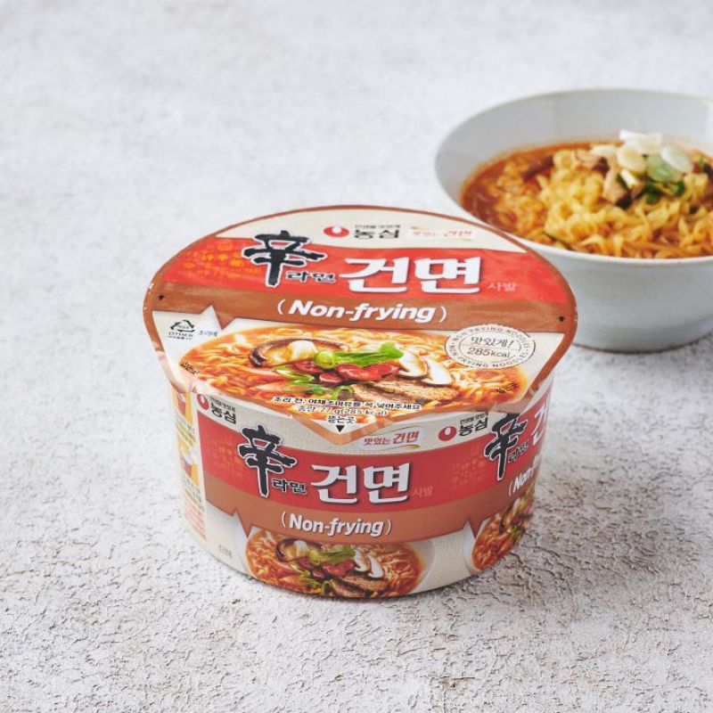 Nongshim Non-frying shin ramyun cup รามยอนชนิดเส้นอบแห้ง แบบถ้วย