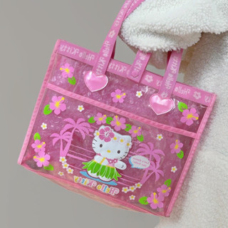 Hello Kitty Hawaii Glitter Plastic Bag, Old Sanrio 2006 กระเป๋าใสคิตตี้ฮาวาย