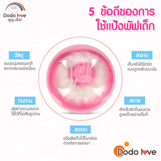 DODOLOVE ตลับแป้งเด็ก กระปุกใส่แป้งพร้อมที่ปัดแป้งขนนุ่ม ขนกำมะหยี่ แปรงขนนุ่มไม่ระคายเคือง