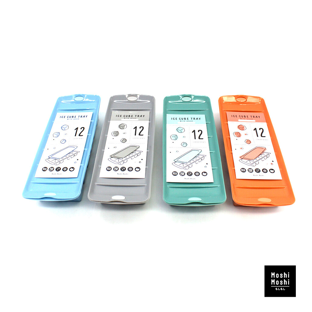 Moshi Moshi ช่องทำน้ำแข็งใหญ่ มีฝาปิด 12 ช่อง พิมพ์ทำน้ำแข็ง ถาดทำน้ำแข็ง