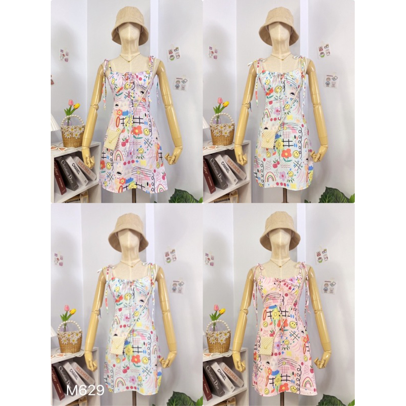 ❤️เดรส สมาย สายเดี่ยว M629