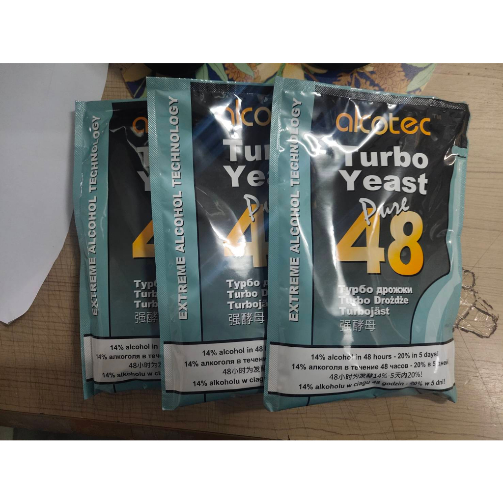 เทอร์โบยีสต์ หมักไวน์ผลไม้แบบด่วน หมักไซเดอร์ Alcotec 48 Pure Turbo Super Yeast wine Cider ทำไวน์ผลไ