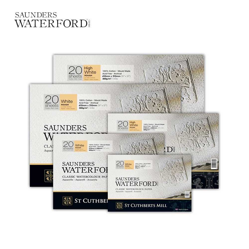 Saunders Waterford แบบบล็อค หนา 300 gsm. ผิวหยาบ จำนวน 20 แผ่น