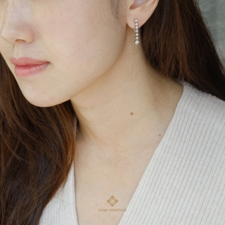 ต่างหูเพชร Diamond earring drop down (erwg275)