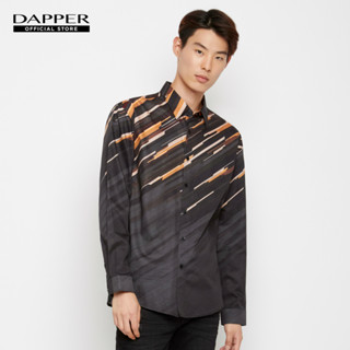 DAPPER เสื้อเชิ้ตลำลองแขนยาว Light Speed Print สีดำ (BCLB1/072TP)