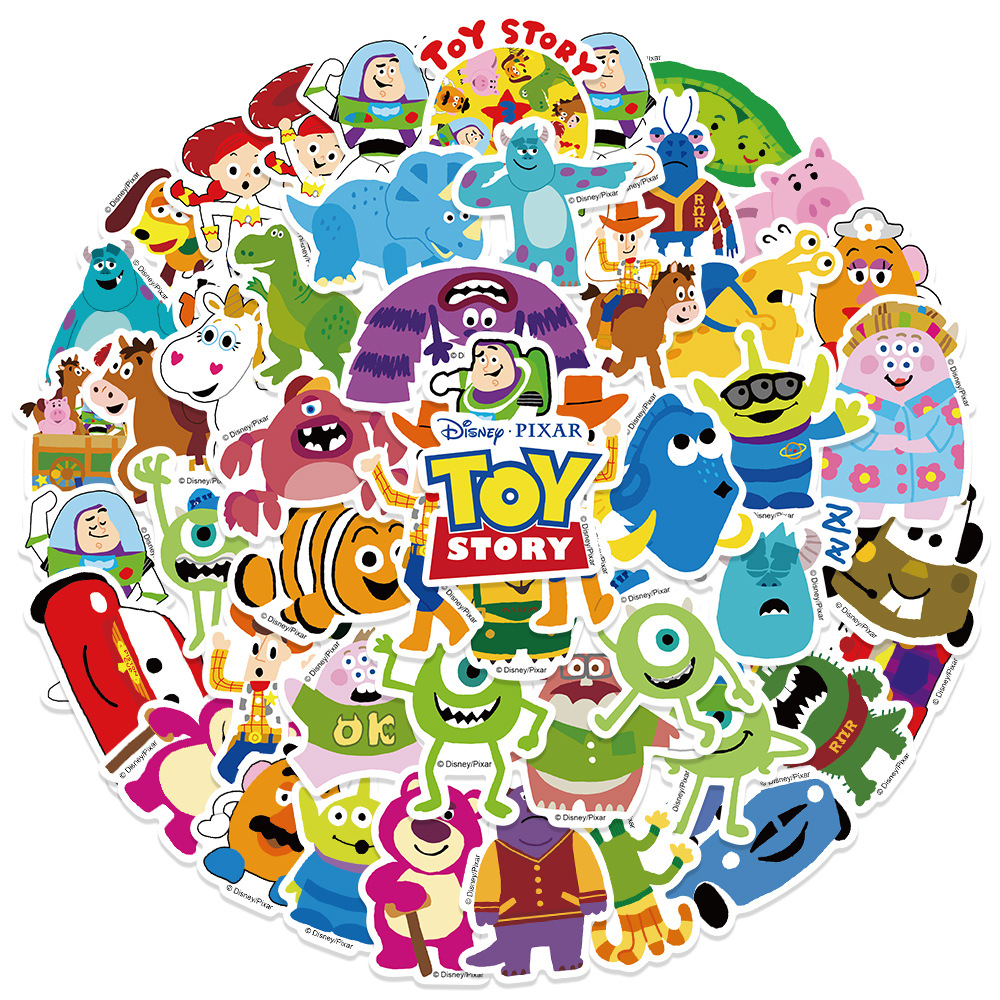 พร้อมส่ง ของแท้100% Disney Cartoon ทอย สตอรี่ toystory  sticker สติกเกอร์กันน้ำ 50ชิ้น toy story