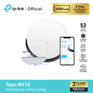 TP-Link Tapo RV10/ RV10 Plus หุ่นยนต์ดูดฝุ่นอัจฉริยะ Robot Vacuum &amp; Mop + Smart Auto-Empty Dock  แรงดูดสูง 2000 Pa ปีนขึ้นพื้นต่างระดับได้  ใช้งานง่าย สั่งการด้วยเสียงผ่านแอป Tapo