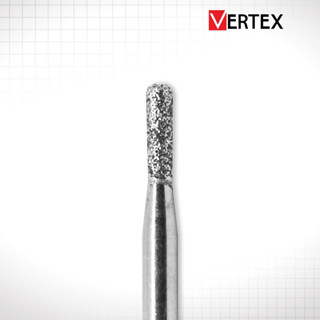 (VERTEX 1กล่อง5ตัว) Diamond Bur หัวกรอไดมอนด์ หัวกรอกากเพชร ทรง Cylinder – S835 (Short shank)