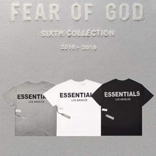 FOG Fear Of God Sixth Collection เสื้อยืดสกรีนตัวนูนด้านหลัง Los Angeles พร้อมส่ง