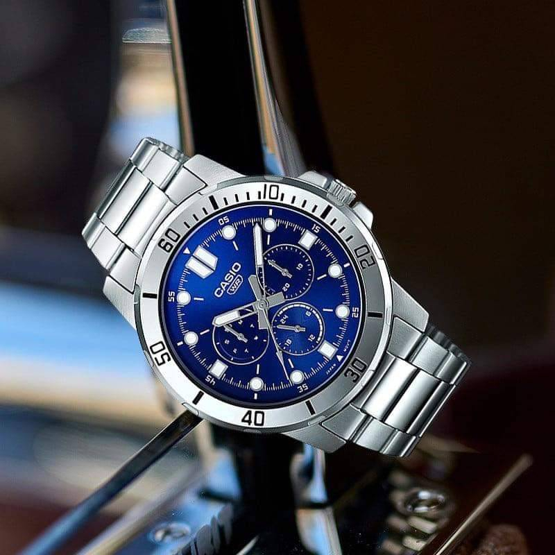 นาฬิกา Casio แท้ รุ่น MTP-VD300D นาฬิกาผู้ชาย สายแสตนเลส หน้าปัด 3 วง- ของแท้ 100% รับประกันศูนย์ CM