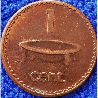 เหรียญ​ฟิจิ​ Fiji, 1 Cent, (Elizabeth​ II), ใช้แล้ว, #​2832T