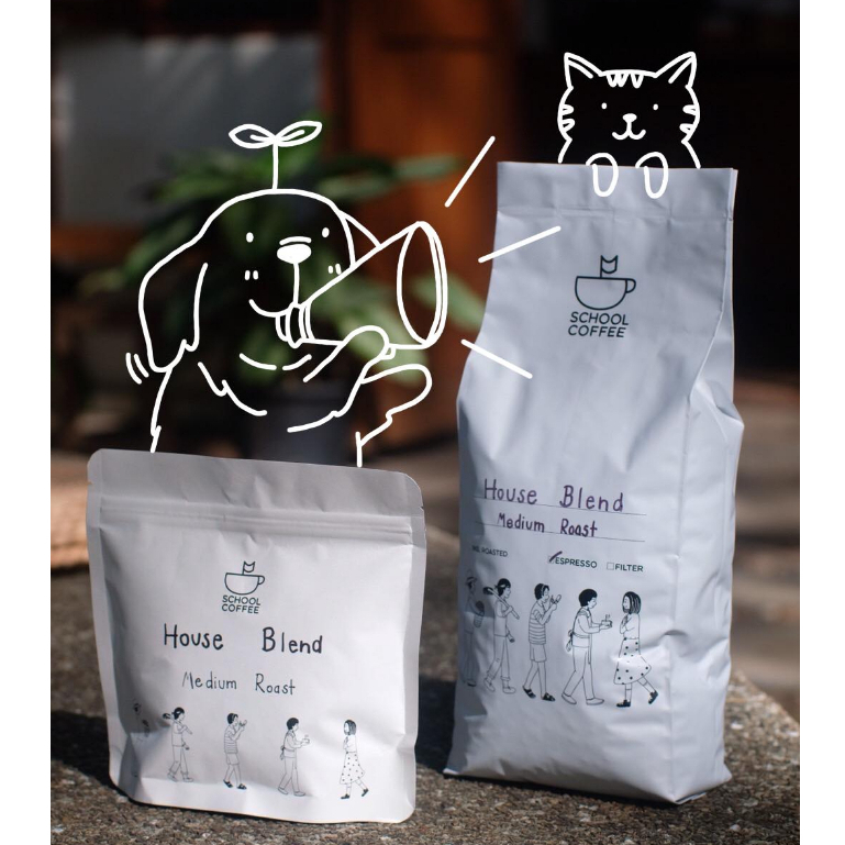 เมล็ดกาแฟคั่ว House blend 1kg (Dark/ Medium/ Light roast)