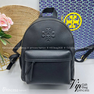 TORY BURCH Thea Leather Mini Backpack Moose / TORY Backpack mini bag คอลเลคชั่นใหม่ งานหนังเต็มใบสีดำคลาสสิก ไอเท็มเด็ด