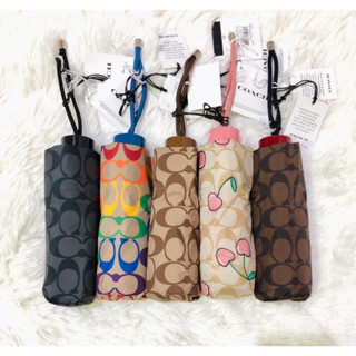 🎀 ร่มหลายลาย COACH 91364 COACH MINI UMBRELLA IN SIGNATURE CRAYON HEARTS PRINT