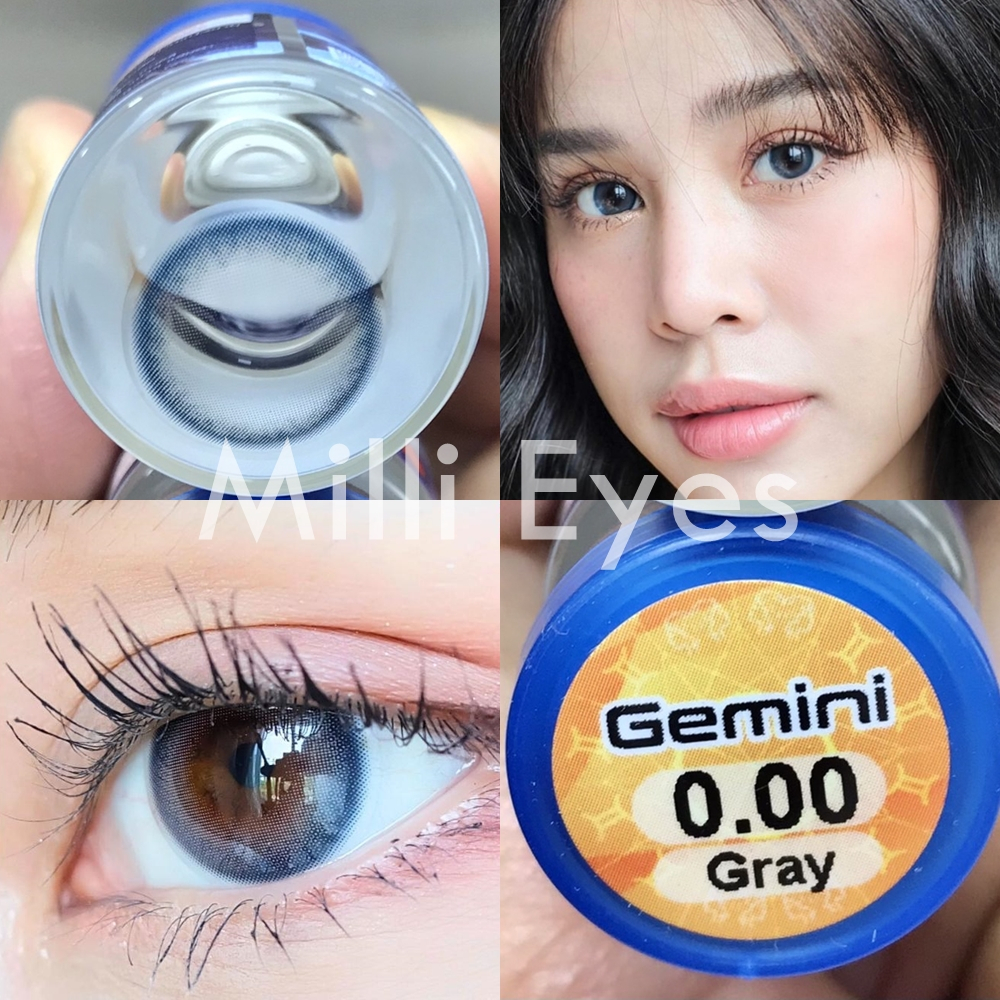 *มีค่าสายตา ตาหวาน สวย เทาหม่น เลนส์พรีเมี่ยม กรองแสง คอนแทคเลนส์: Gemini (Luxzylens) มินิ น่ารัก ตัดขอบ ค่าน้ำ42% a21 - รูปที่ 2