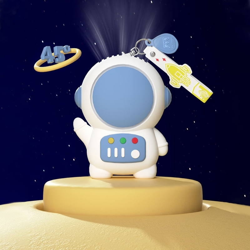 Homehuge MLS พัดลมพกพา พัดลมขนาดเล็ก พัดลมคล้องคอ รุ่นนักบินอวกาศ มีสายห้อย ชาร์จUSB