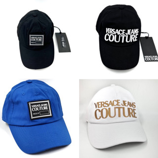 Versace Jeans Couture Cap ปรับขนาดได้ หมวก แก๊ป แบรนด์เนม ดำ ขาว ของขวัญ เวอร์ซาเช่ ยีนส์ กูตูร์ ของแท้