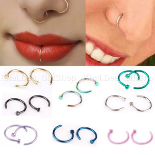 🇹🇭💋จิวจมูกสแตนเลส จิวหู จิวปาก💋H.L.P(01)💋 Stainless Steel ring for Lips Nose Adjustable for Men Women - 1 Piece